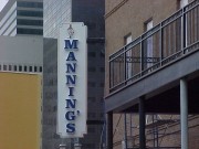 Signs installed in New Orleans on Fulton Street for Mannings Restaurant